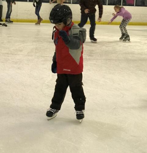 Logan's First time on hockey skates. Feb 19, 2019