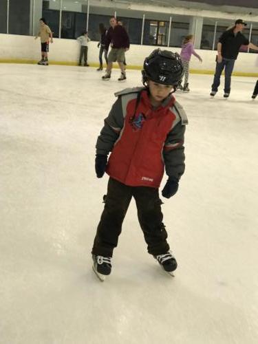 Logan's First time on hockey skates. Feb 19, 2019