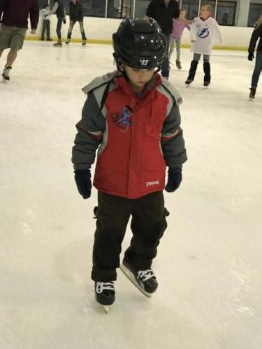 Logan's First time on hockey skates. Feb 19, 2019